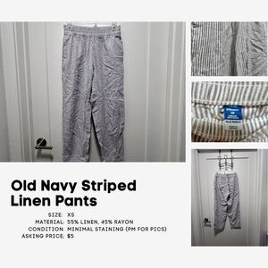 Old Navy Striped Linen-Blend Pants